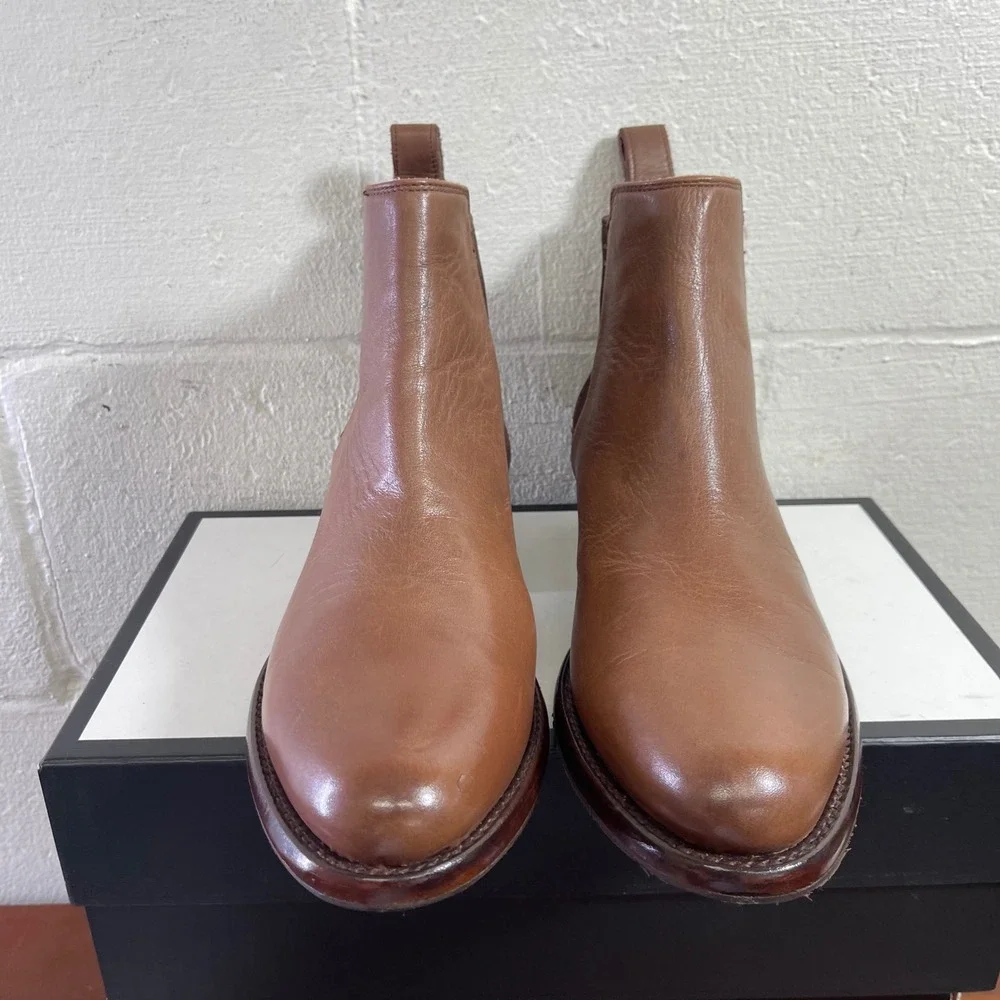 Tecovas The Chance II Chelsea Ankle Boots Brown Leather Pull On Men's‎ 8.5 D